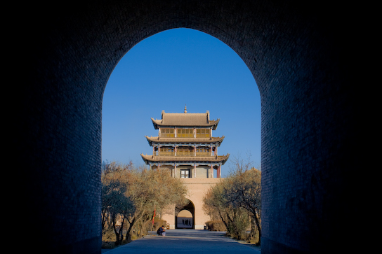 jiayuguan_2946 One of the towers of the fort.